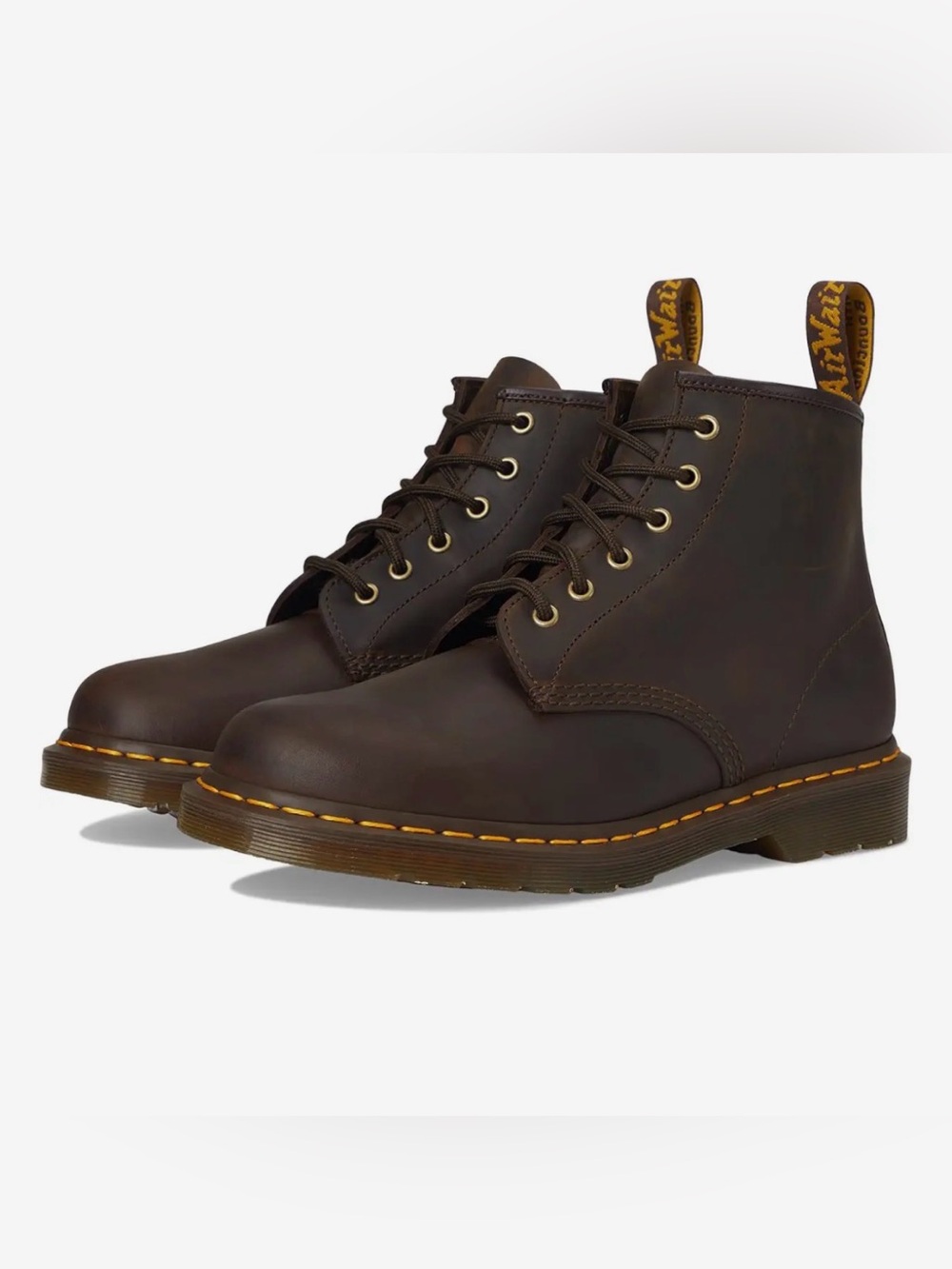 New Dr. Martens 101 Boots - Dark Brown Crazy Horse